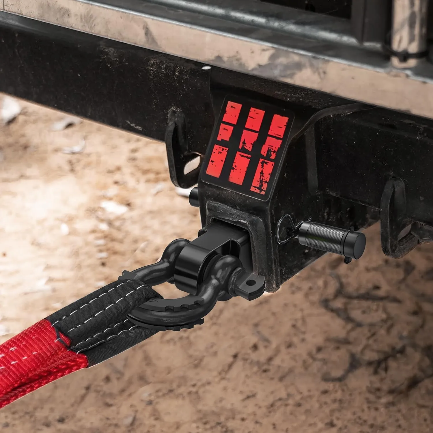2 Inch Anti-Theft Shackle Hitch Receiver Set Black
