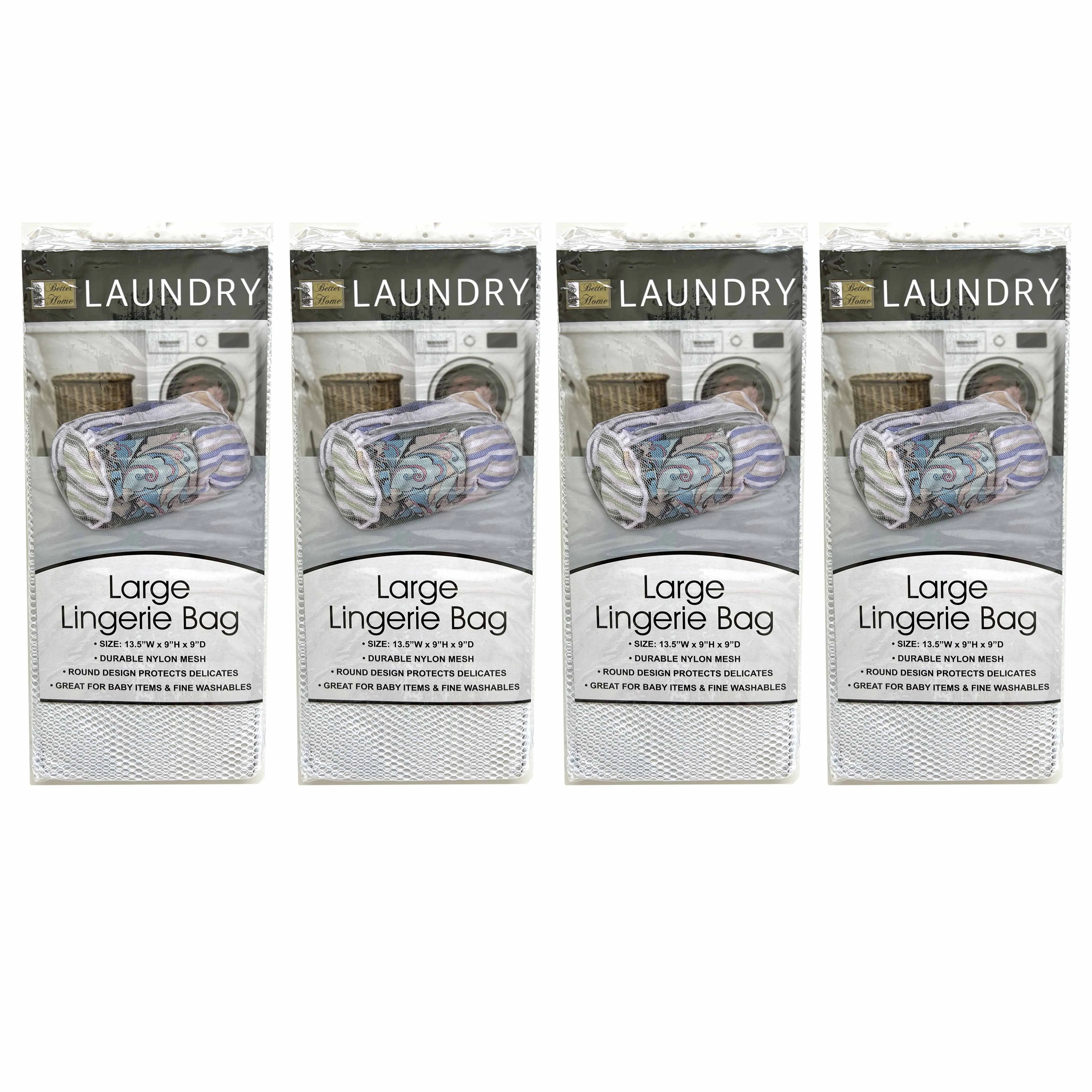 4 Pack Mesh Laundry Bags Wash Delicates Lingerie Zipper Storage Bag Underwear