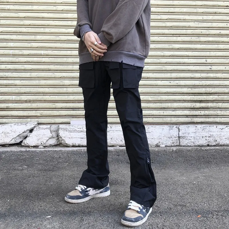 Blavra Casual Multi-Pocket Straight-Leg Pants