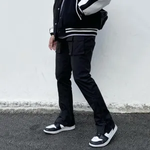 Blavra Casual Multi-Pocket Straight-Leg Pants