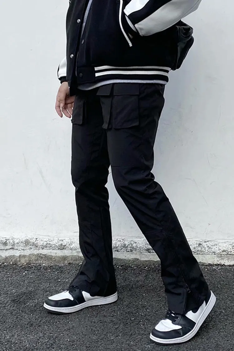 Blavra Casual Multi-Pocket Straight-Leg Pants