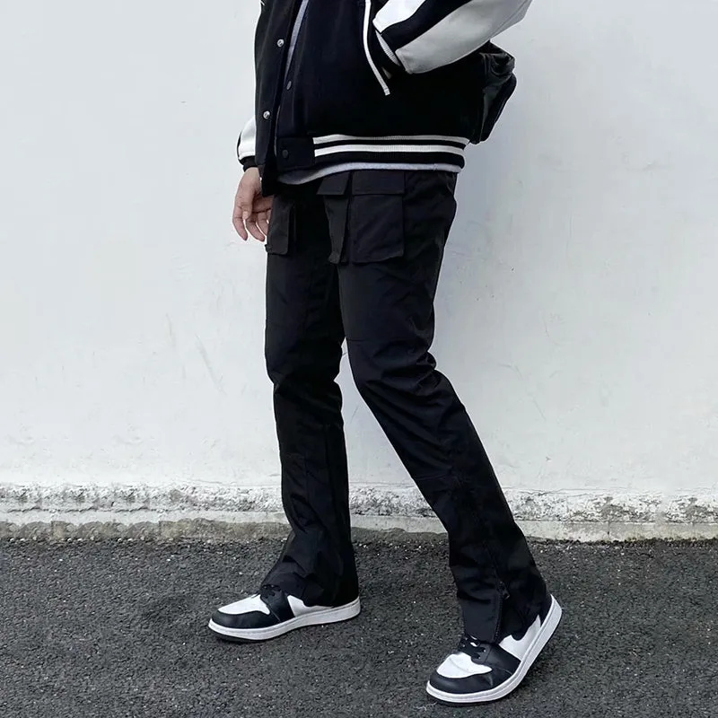 Blavra Casual Multi-Pocket Straight-Leg Pants