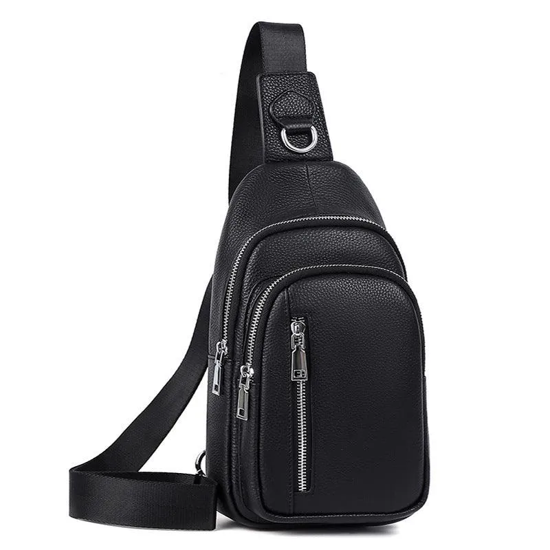 Chest Bag Men's Leather Trend Shoulder Bag