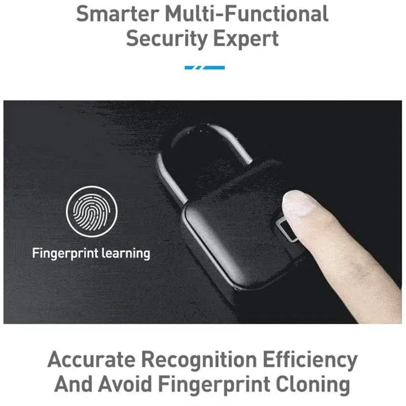 Fingerprint Padlock Bluetooth Waterproof Smart Padlock  Anti-Theft