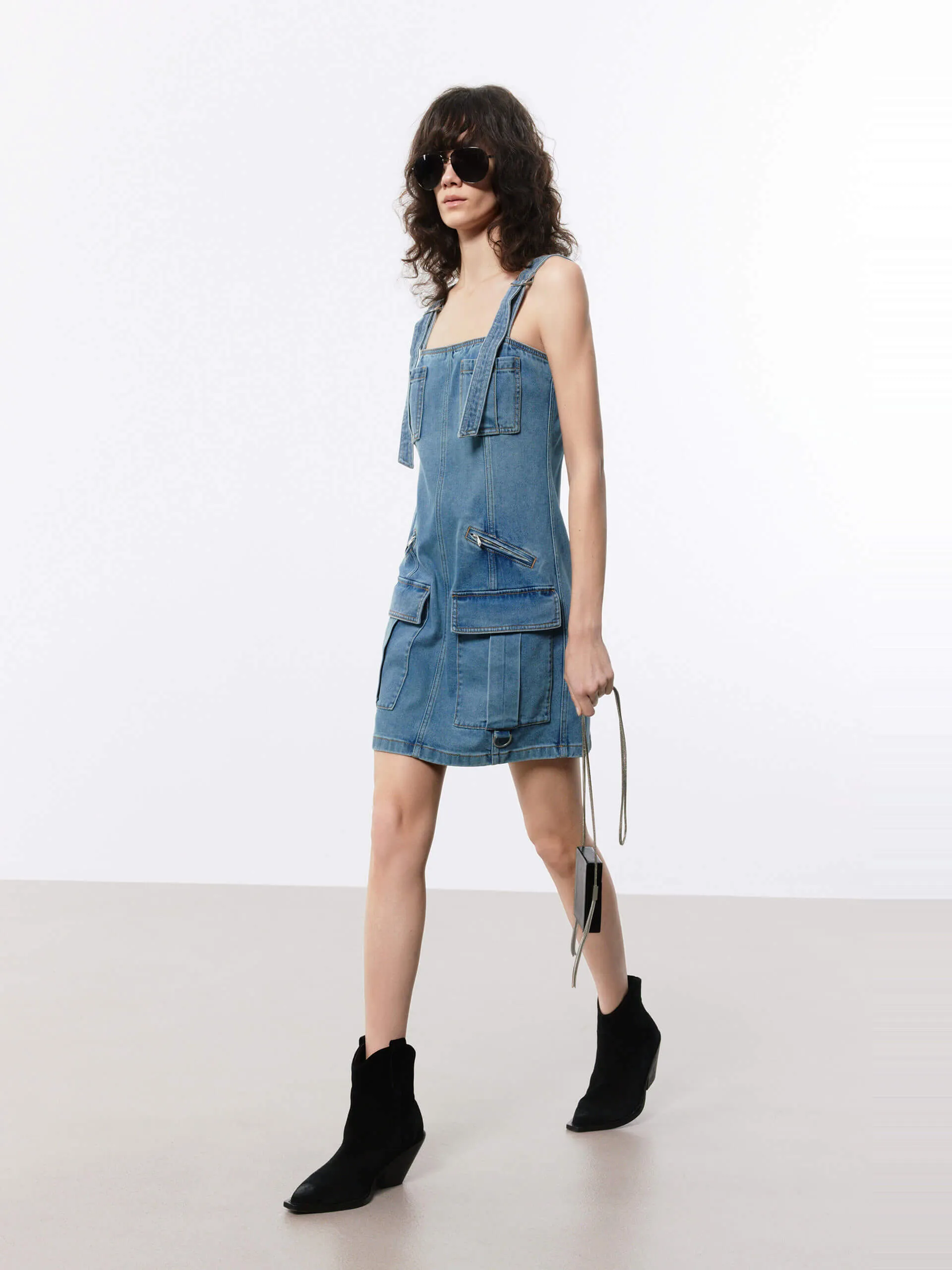 Multi Pocket Denim Dress