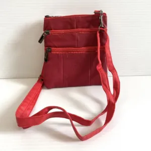 Purse - Small Red Leather Crossbody Bag