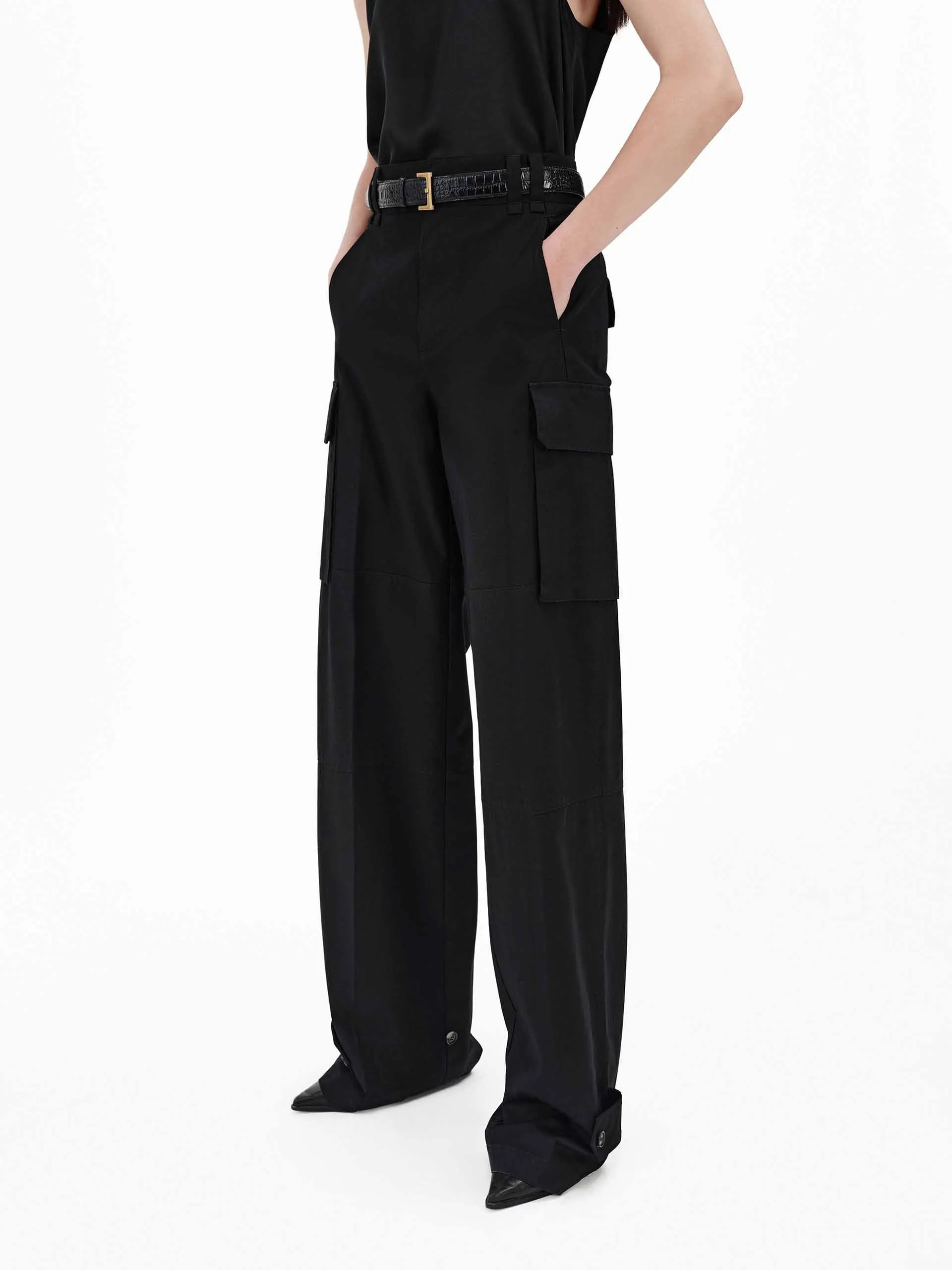 Relaxed Cotton Cargo Pants