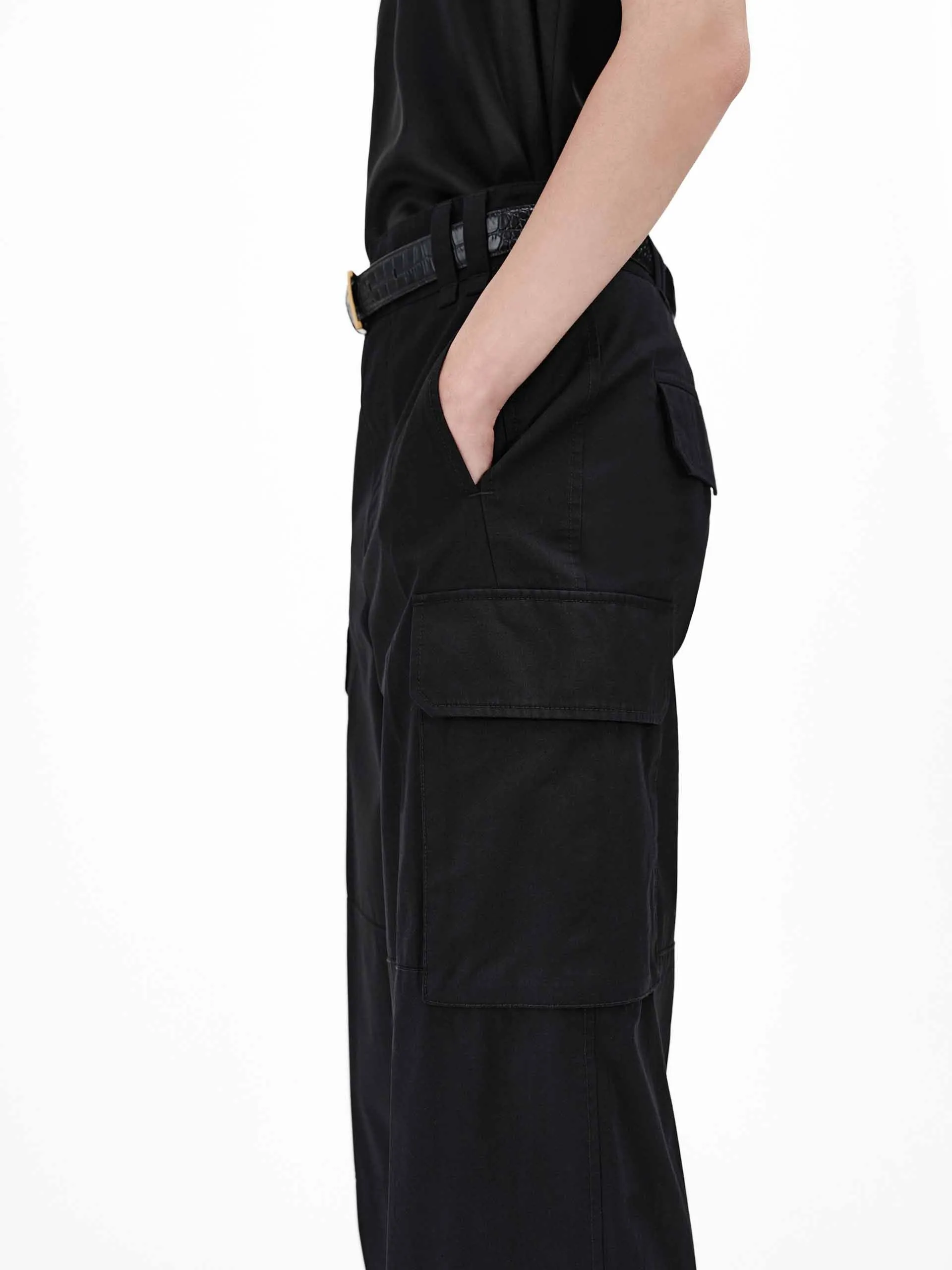 Relaxed Cotton Cargo Pants