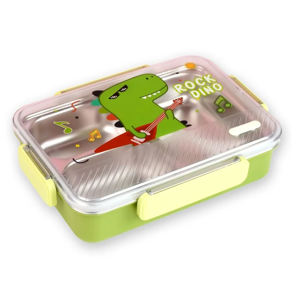 Rock Dino Stainless Steel Lunch Box with matching Lunch Bag
