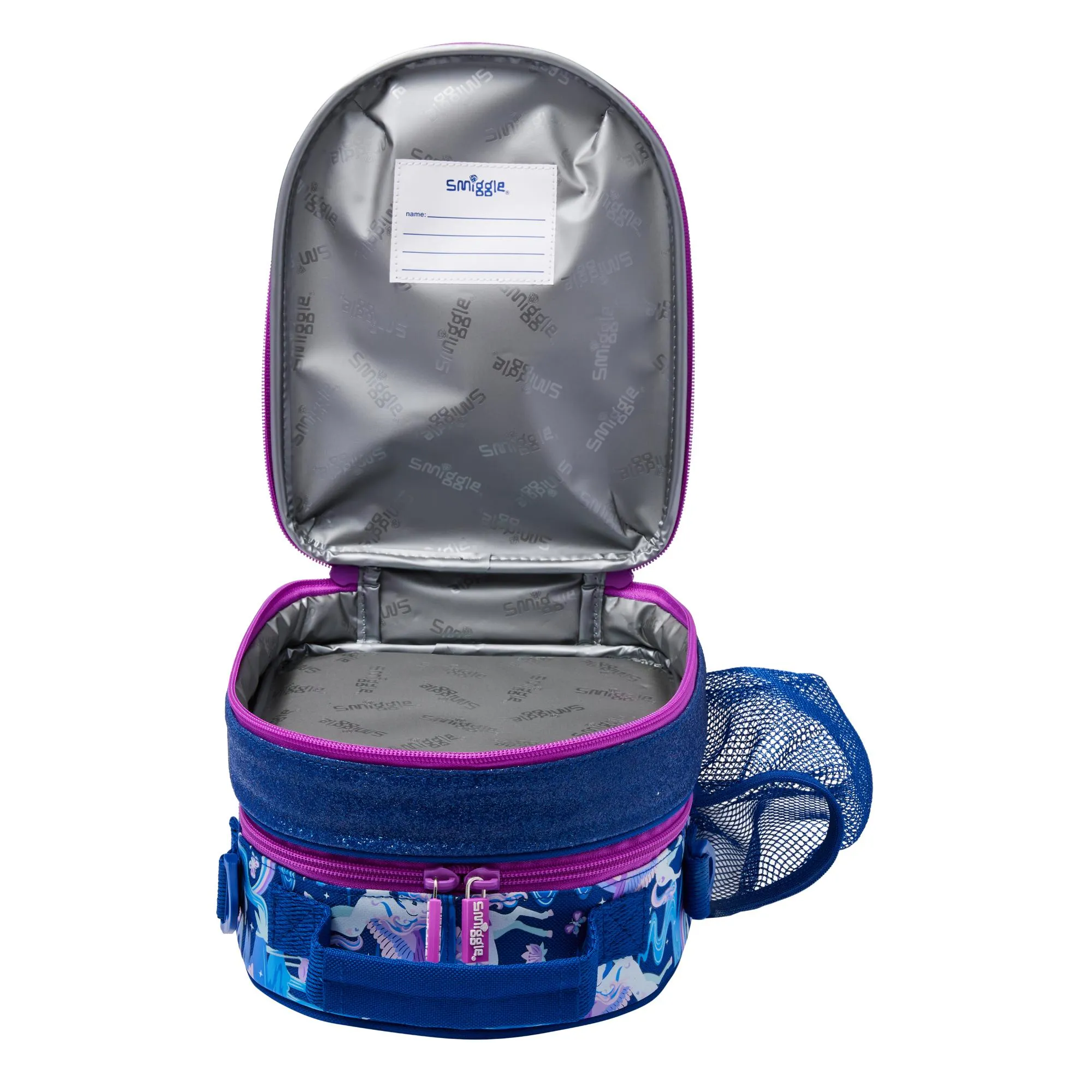 Smiggle Away Hard Top Lunch Box (Bag) With Strap, Navy Blue, 3Y 