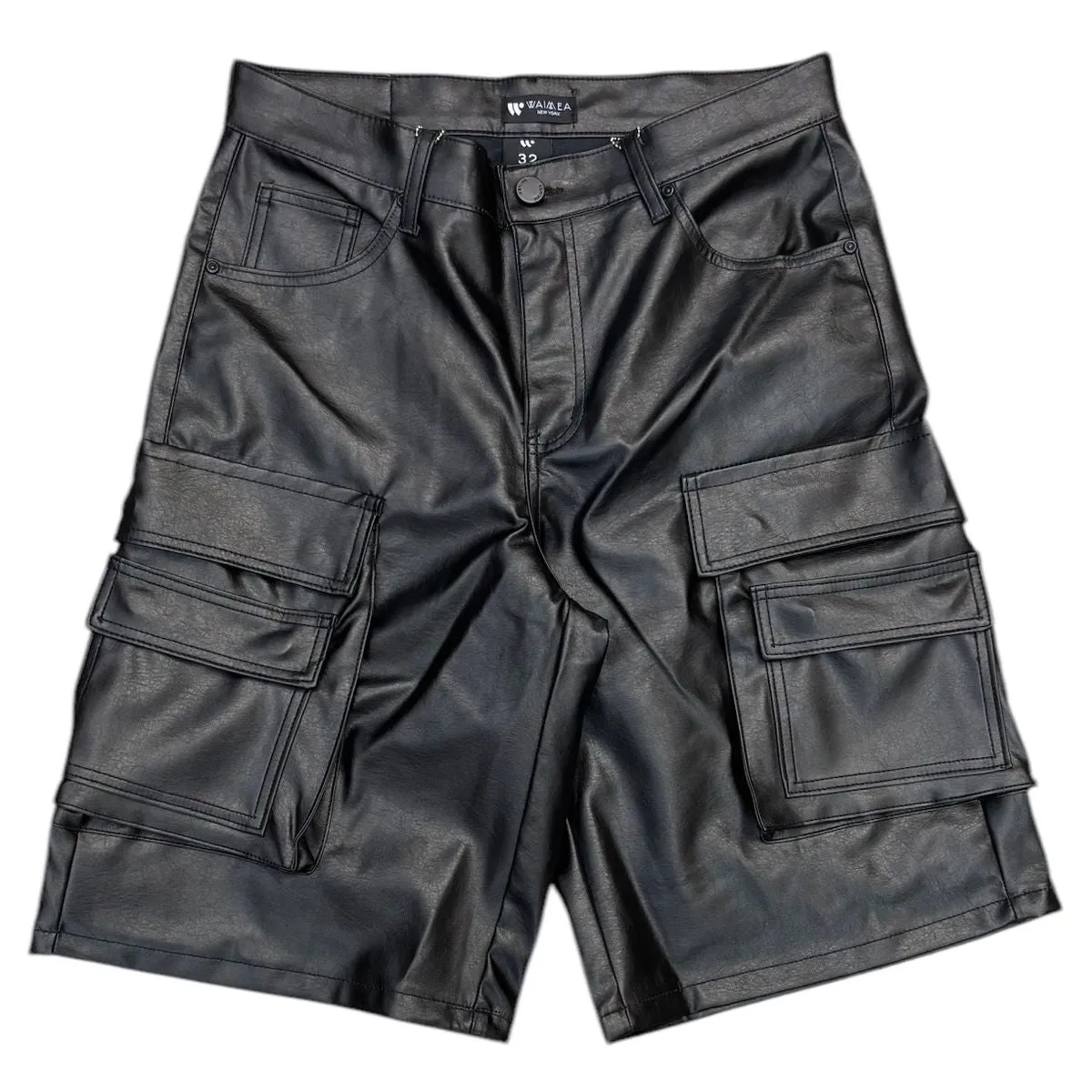 `WAIMEA Black Leather Short