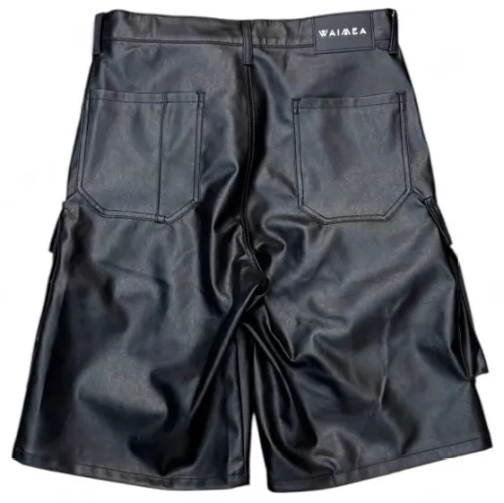 `WAIMEA Black Leather Short
