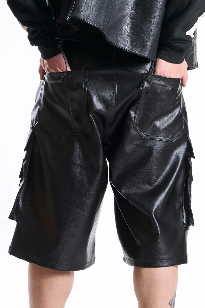 `WAIMEA Black Leather Short