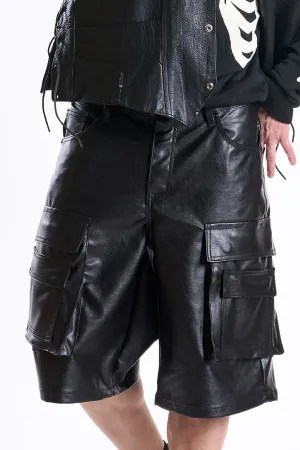 `WAIMEA Black Leather Short